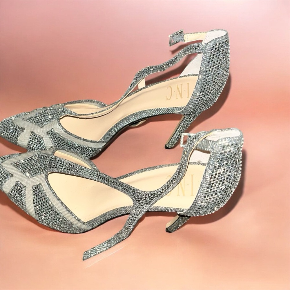 INC International Concepts Sparkling Silver Heels